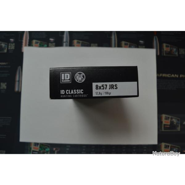 1 BOITE DE 20 MUNITIONS RWS CALIBRE 8X57 JRS ID CLASSIC 12.8G/198GR NEUVE