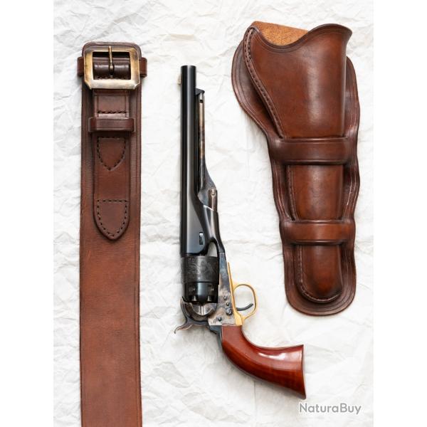 Revolver Uberti Colt 1860 Army + Holster et ceinturon NG Cuirs
