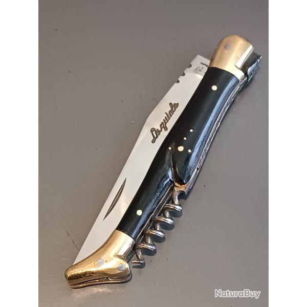 ANCIEN COUTEAU LAGUIOLE en 3 pi�ces, THIERS, XX�me, manche corne, guilloch�