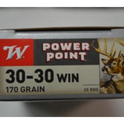 1 BOITE DE 20 MUNITIONS CALIBRE 30-30 WINCHESTER  170 GR/11.2G  POWERPOINT NEUVE