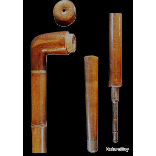 BELLE & ANCIENNE CANNE PIPE 89cm.