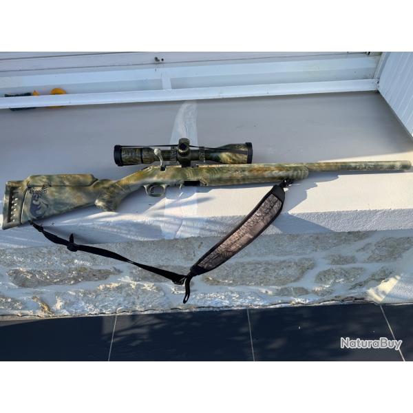 carabine Ruger america Silence custom camouflage 22 LR - Lunette HAWKE 4X16X50