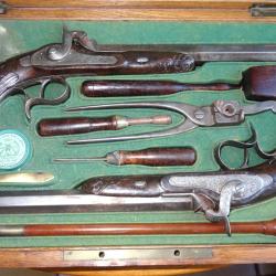 Bo&icirc;te de pistolets de duel vers 1850