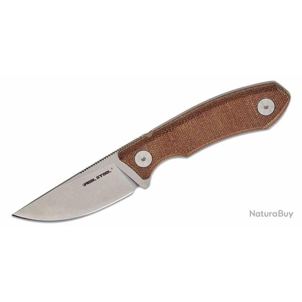 Couteau Real Steel Receptor Lame Acier 14C28N Manche Micarta Natural Etui Kydex RS3552NM