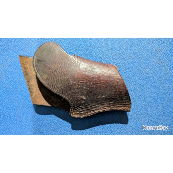 petit etui cuir   marron pour revolver