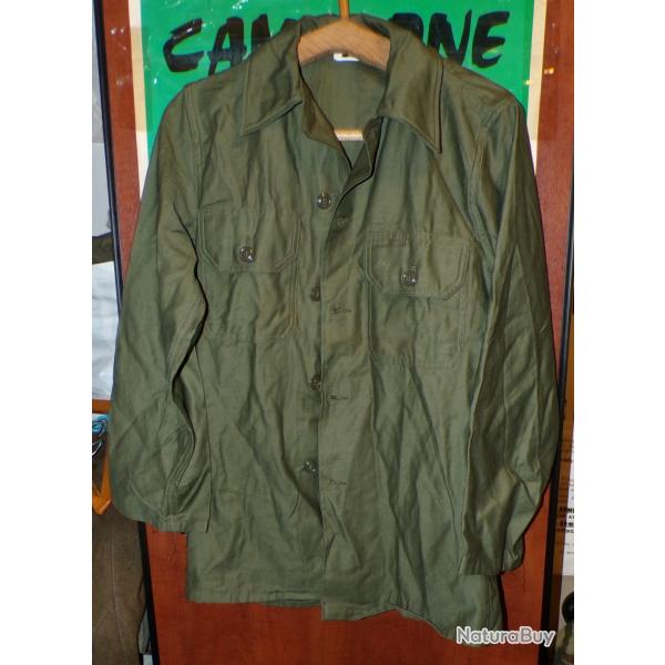ARMEE AMERICAINE U.S : CHEMISE EN COTON OG-107 DE 1964 DE LA PERIODE GUERRE DU VIETNAM ,TAILLE U.S 1