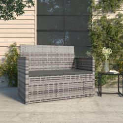 Banc de jardin avec coussins Gris 105 cm R&eacute;sine tress&eacute;e
