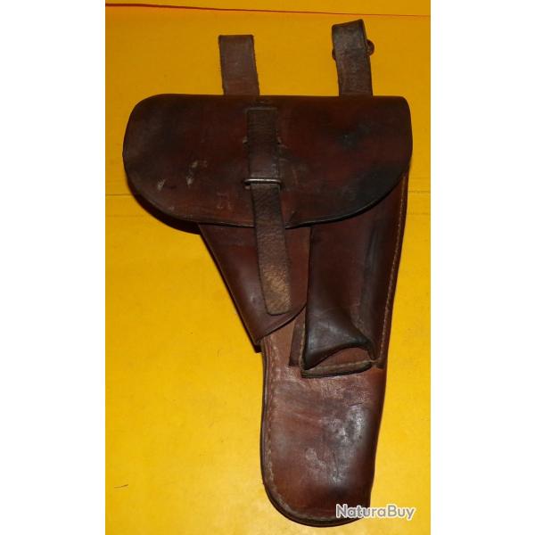 ETUI EN CUIR DE L'ARMEE FRANCAISE POUR P.A MAC 50, PERIODE GUERRE INDOCHINE ALGERIE ,   FABRICATION