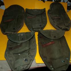 ARMEE AMERICAINE U.S : LOT DE 5 ETUIS ABIMES DE PELLE MILITAIRE POUR RECUPERATION DE PIECES ,   ETAT