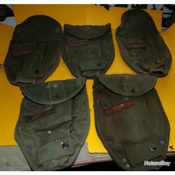 ARMEE AMERICAINE U.S : LOT DE 5 ETUIS ABIMES DE PELLE MILITAIRE POUR RECUPERATION DE PIECES ,   ETAT