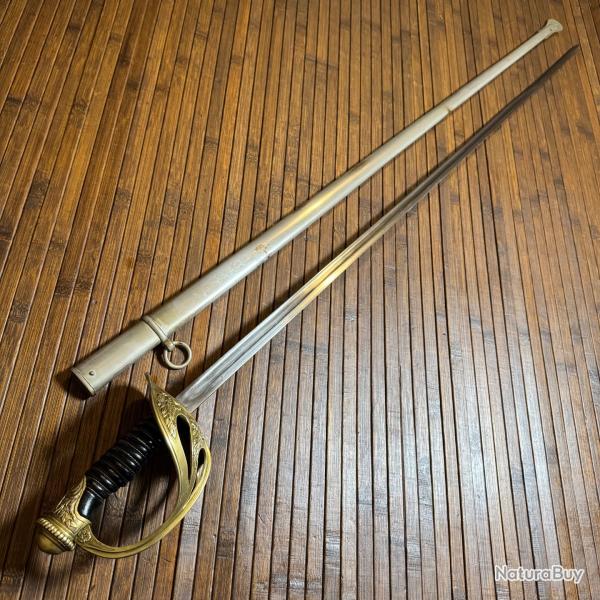 BEAU SABRE 1896-1923 D'OFFICIER DE CAVALERIE BELLE LAME DE 99 CM FORG�E A KLINGENTHAL