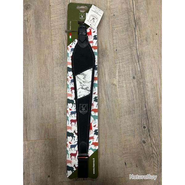 Bretelle RISERVA carabine en cuir effet carbone - CHAMOIS - R2130