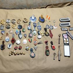 Lots insignes, pucelles m&eacute;daille fourrag&egrave;re,pointe d'&eacute;paule France Allemagne