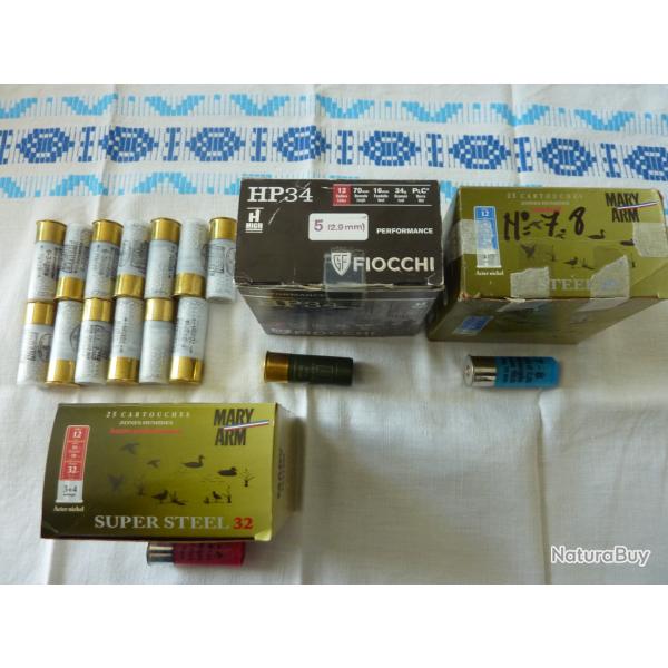 Lot de 76 cartouches pour calibre 12