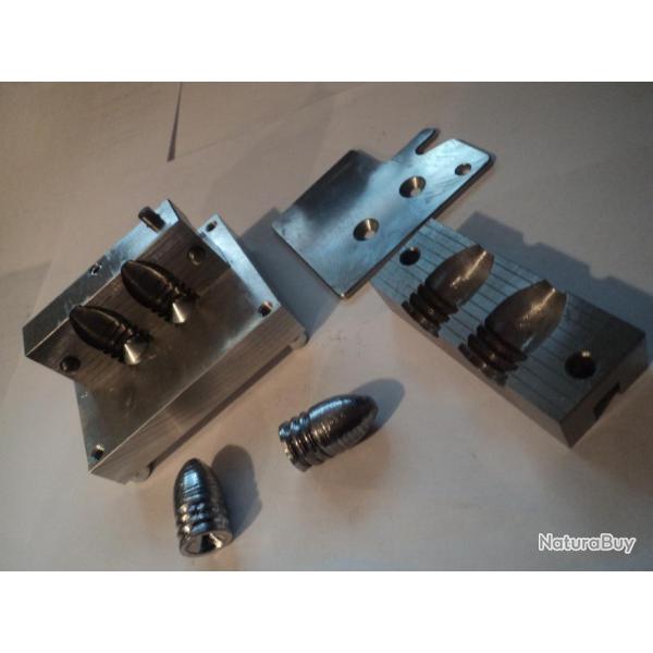 MOULE A BALLE DIAMETRE 14.85 A 2 CAVITES MINIER OGIVAL TRONQUE cal.58