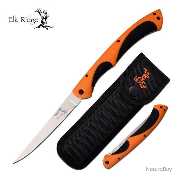 COUTEAU ELD RIDGE FILET DE SOLE PLIANT NOIR ET ORANGE
