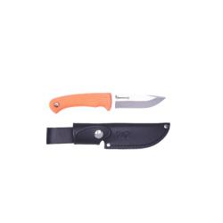 BROWNING PRO HUNTER COUTEAU A LAME FIXE + ETUI CUIR - MANCHE FLUO