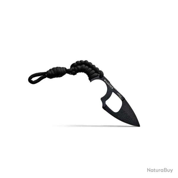 COUTEAU Wildsteer LAME FIXE KRILL Paracorde noire lame epoxy noire �vid�e