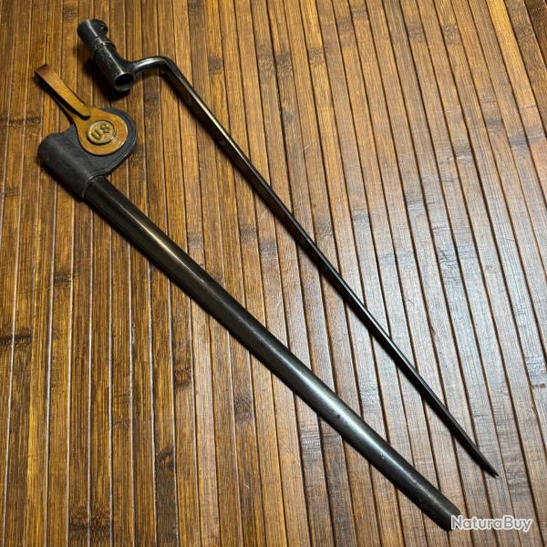 RARE BA�ONNETTE US mod 1873 SPRINGFIELD TRAPDOOR SUPERBE ETAT R�GLEMENTAIRE U.S.A