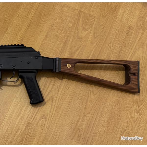 Crosse Pliante Bois AK 47 Squelette avec Adaptateur