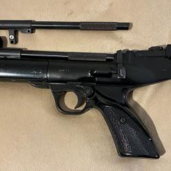 pistolet Webley Hurricane calibre 5,5 mm + canon 4,5 mm