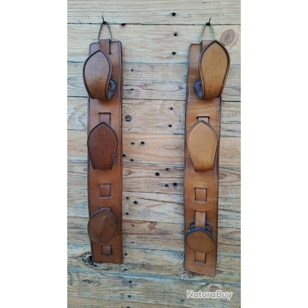 Porte-fusils muraux en cuir vintage