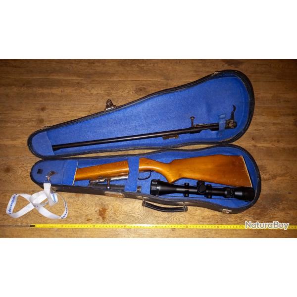 Carabine 22LR Piot Le page  avec lunette et silencieux dans un �tui � violon