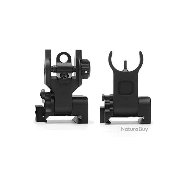Flip up Avant arri�re Ensemble de Vue en Fer Double Demi-Lune Forme BUIS viseurs pour Montage 20mm d