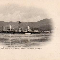 CPA - MARINE ROYALE ITALIENNE - " ANDRE-DORA " Cuirasse A R&eacute;duit Central A Barbette -N&deg;6038
