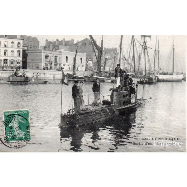 Carte Postale Ancienne - Dunkerque - Sortie d'un sous-marin -N�7899