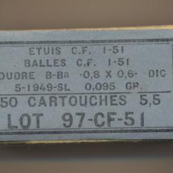 (5940) BOITE 22 LR r&eacute;glementaire pour MAS 45 &eacute;tat neuf 1951 &eacute;tat neuf