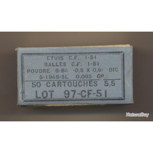 (5940) BOITE 22 LR r�glementaire pour MAS 45 �tat neuf 1951 �tat neuf