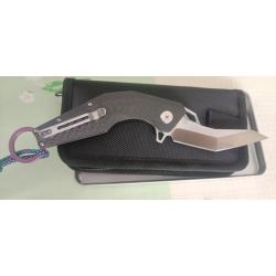 Pliant tanto vintage , carbone karambit hrc 59 61