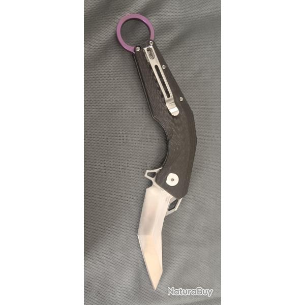 Pliant tanto vintage , manche en carbone diamant� hrc 59 61