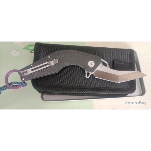 Pliant tanto vintage , carbone karambit hrc 59 61