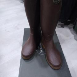 Bottes Le Chameau Saint-Hubert marron doubl&eacute;es cuir 45 mollet 42