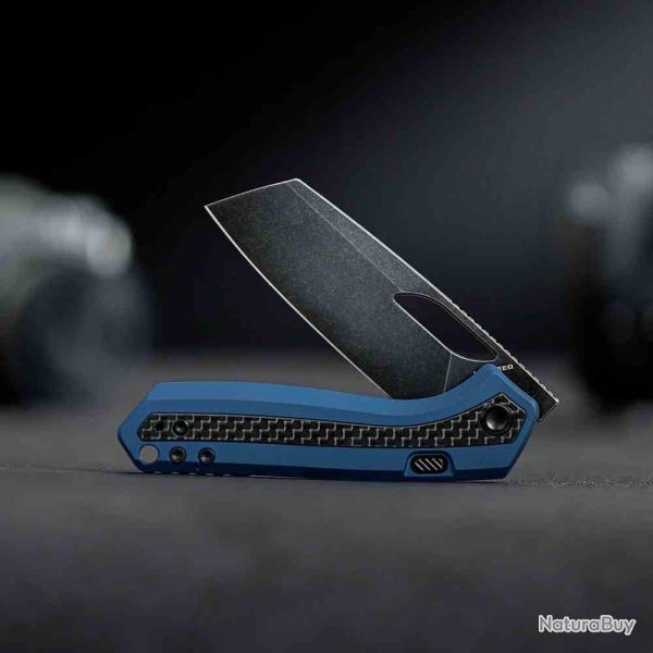Couteau Vosteed Kroc Lame Acier S35VN Manche Blue Aluminum & Carbon Fiber Top Liner Lock VOSA1804