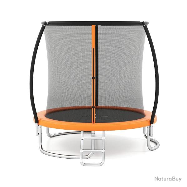 Trampoline ext�rieur 244 x 240 x 60 cm avec filet de s�curit� et �chelle stable style moderne en ac