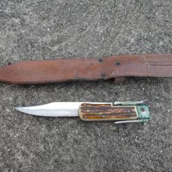 Couteau Pliant Le Lion d'Or Modele d'Estaing Fourreau cuir