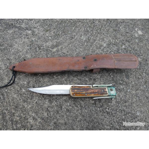 Couteau Pliant Le Lion d'Or Modele d'Estaing Fourreau cuir