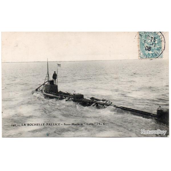 CPA - MARINE de GUERRE - LA  ROCHELLE-PALLICE - Sous-Marin  Le  " Lutin " -N�6051