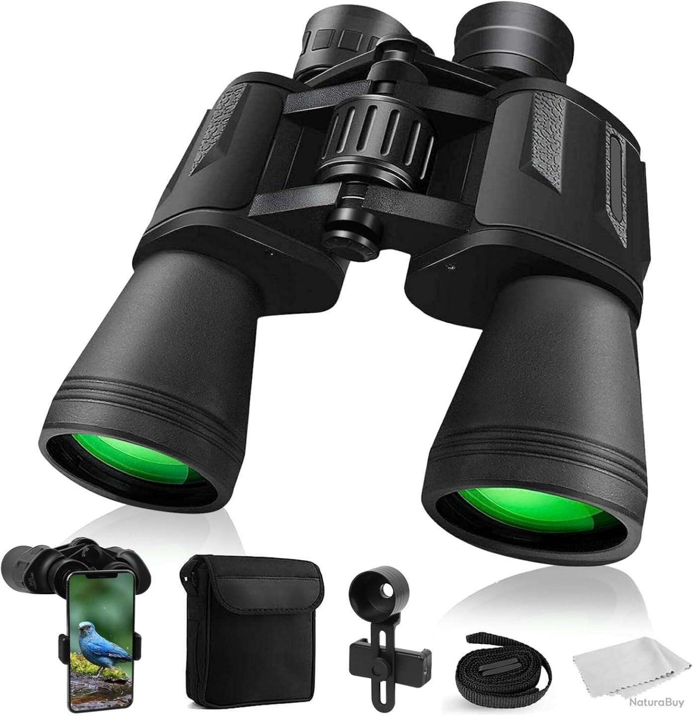 Jumelles Zoom HD 20x50 - Puissantes jumelles pliables pour la chasse, la vision