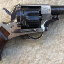 VERS 1900 SOLIDE REVOLVER FRANCOTTE A LIEGE VENDU PAR DEVISME &Agrave; PARIS CAL 38 ANNULAIRE