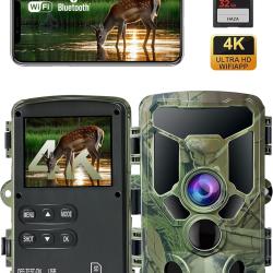 Cam&eacute;ra de chasse 4K WiFi HAZA PR907W - WiFi 6 & Bluetooth - D&eacute;tection 0,1 s - Vision nocturne