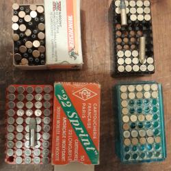 Lots cartouches 22lr divers