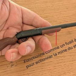 FUSIL A POMPE STYLO 19CM DE LONG CROSSE 2 CM DE LARGE LA BILLE SE RETRACTE AVEC LA POMPE DU FUSIL !