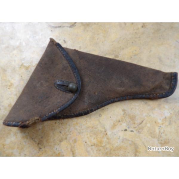 holster �tui ancien cuir revolver 320mm 6mm