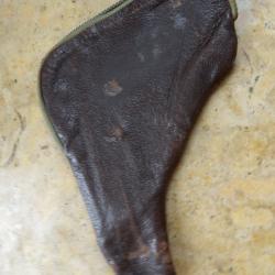 holster &eacute;tui ancien cuir pistolet fermeture TALON cass&eacute;e