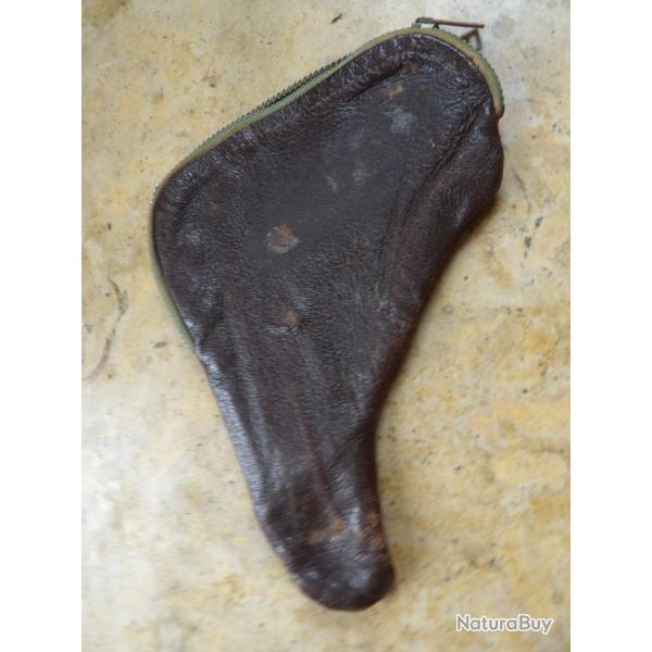 holster �tui ancien cuir pistolet fermeture TALON cass�e