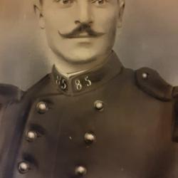 GRANDE PHOTOGRAPHIE ANCIENNE PORTRAIT SOLDAT OFFICIER sign&eacute;e